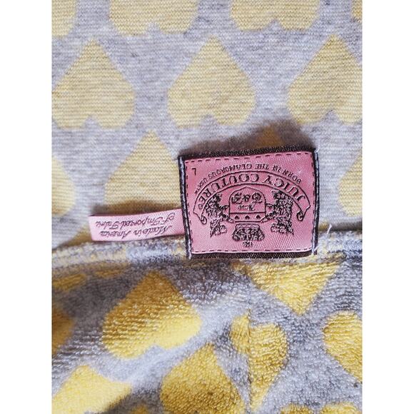 Juicy Couture Gray Yellow Heart Terry Tunic Sun Dress Coverup Size L - Picture 6 of 7